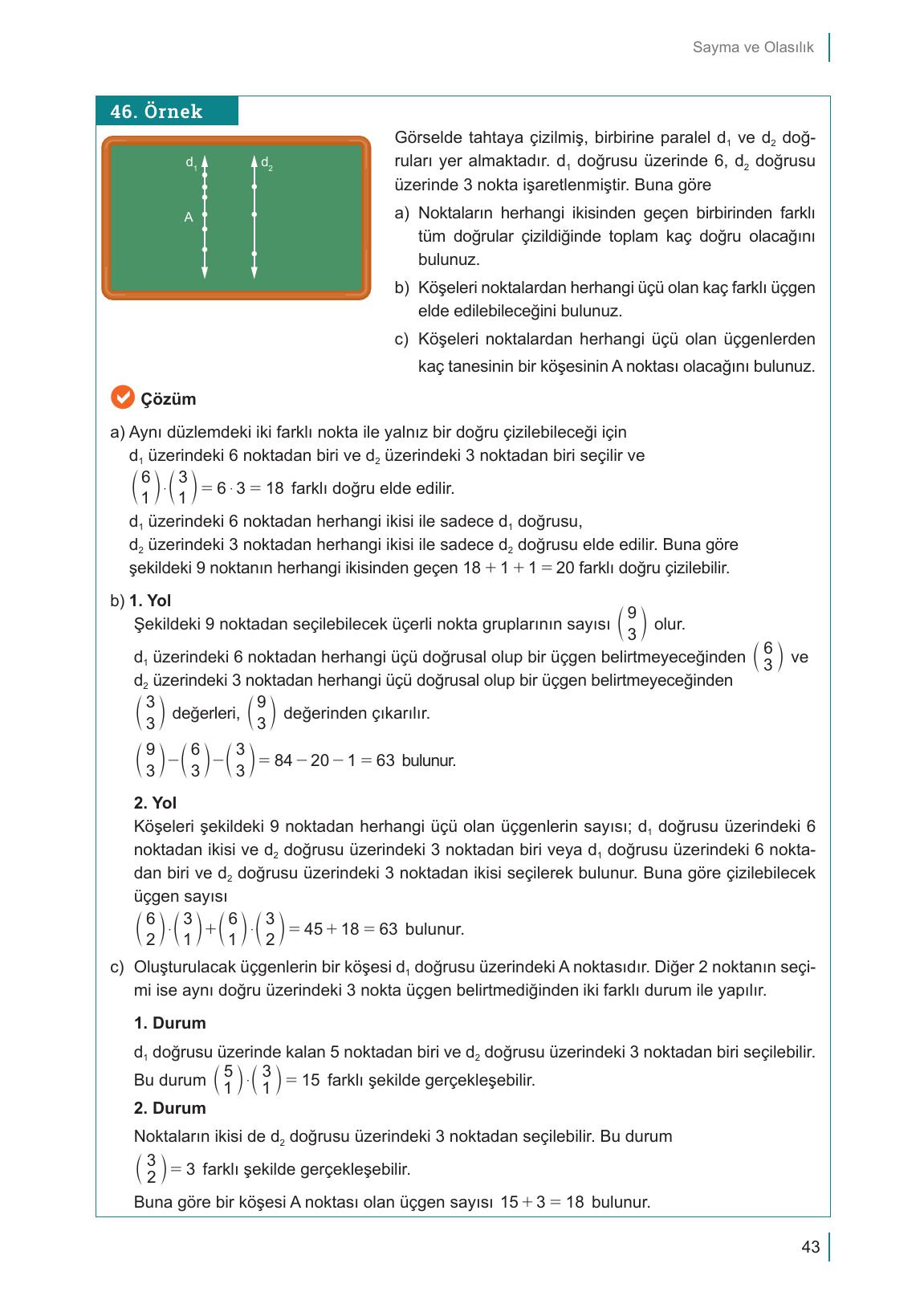 10. Sınıf Meb Yayınları Matematik Ders Kitabı Sayfa 43 Cevapları