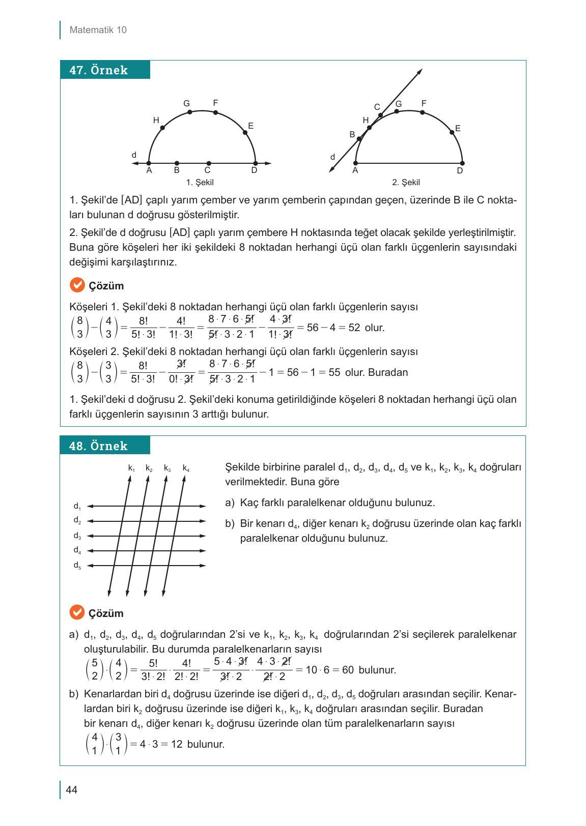 10. Sınıf Meb Yayınları Matematik Ders Kitabı Sayfa 44 Cevapları