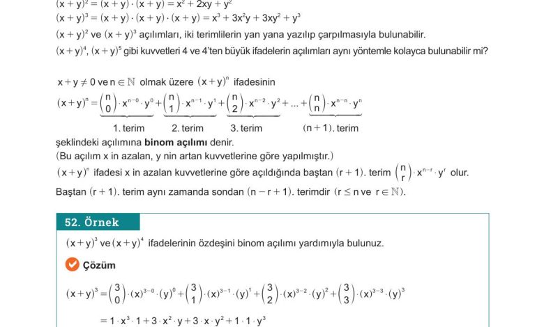 10. Sınıf Meb Yayınları Matematik Ders Kitabı Sayfa 51 Cevapları