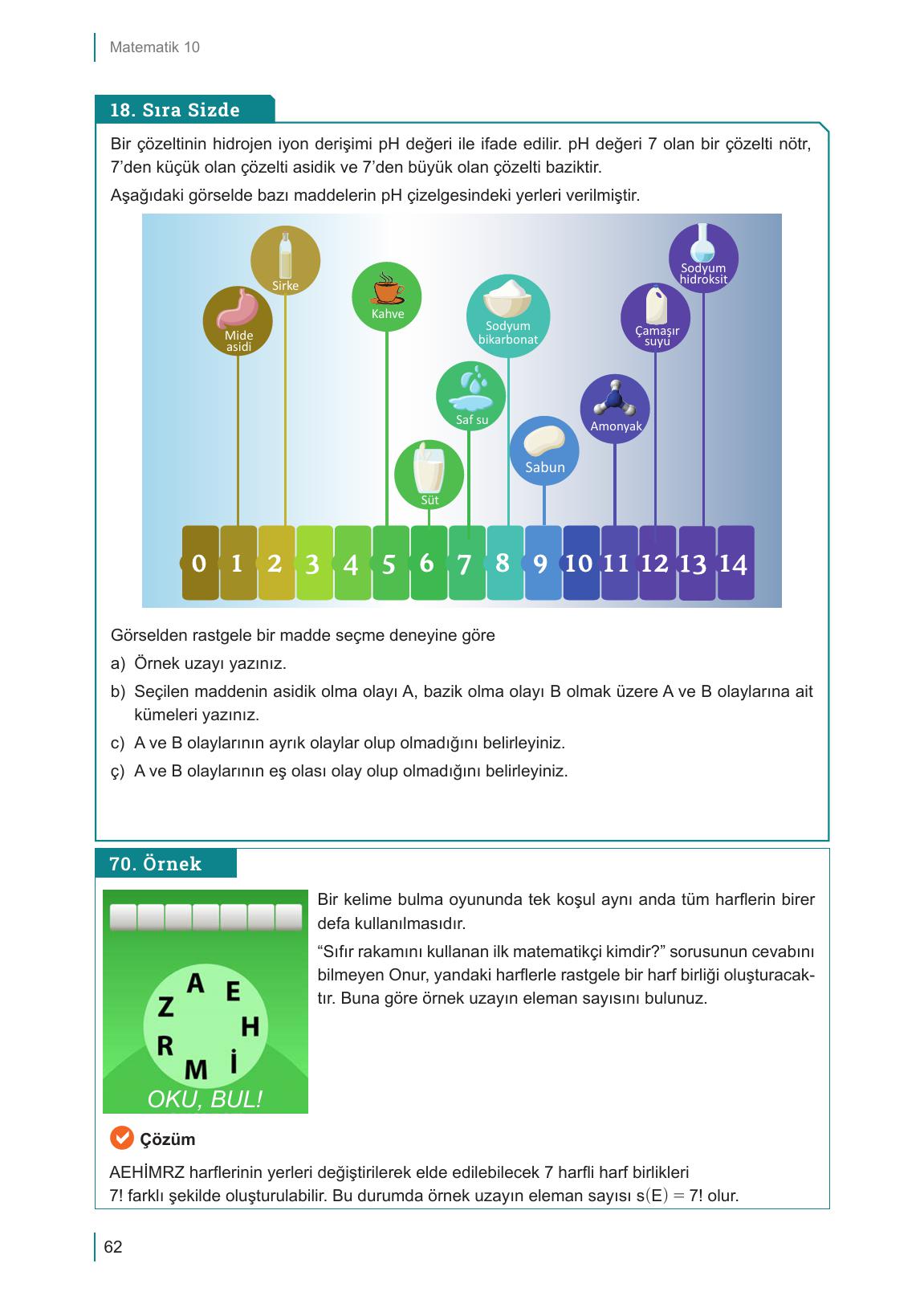 10. Sınıf Meb Yayınları Matematik Ders Kitabı Sayfa 62 Cevapları