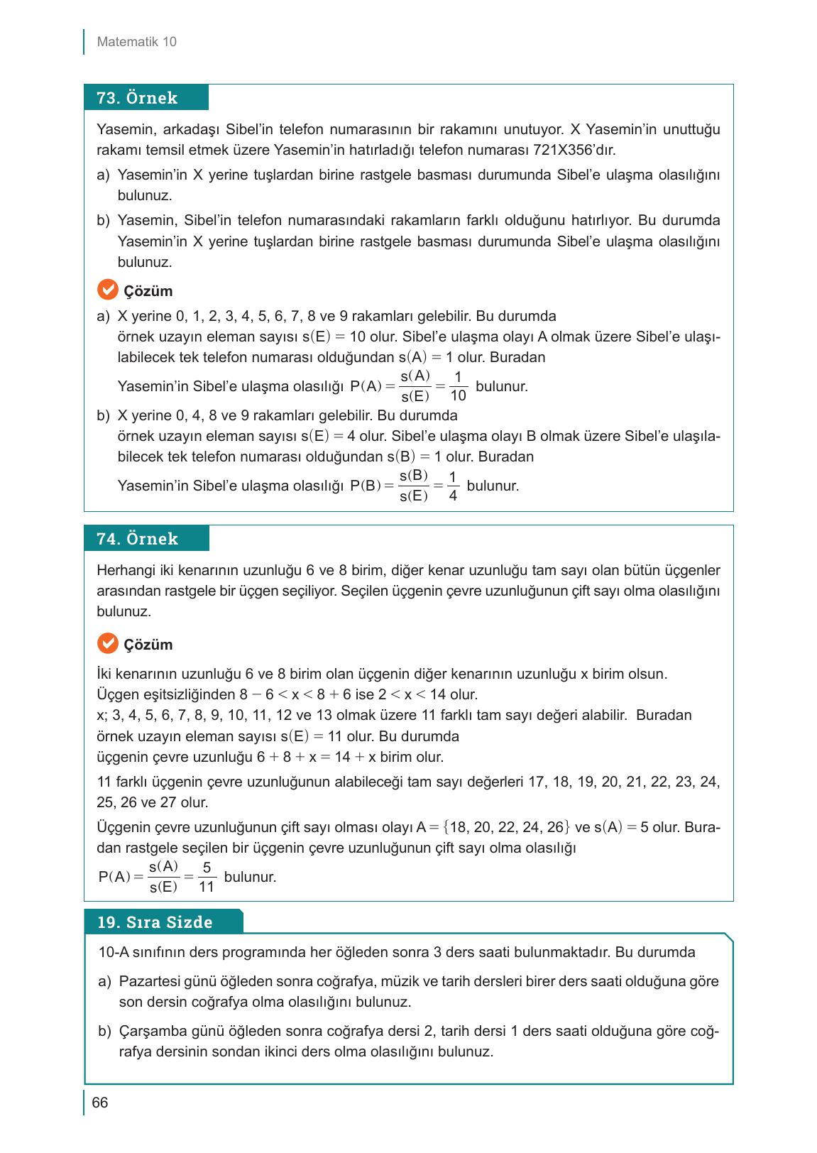 10. Sınıf Meb Yayınları Matematik Ders Kitabı Sayfa 66 Cevapları