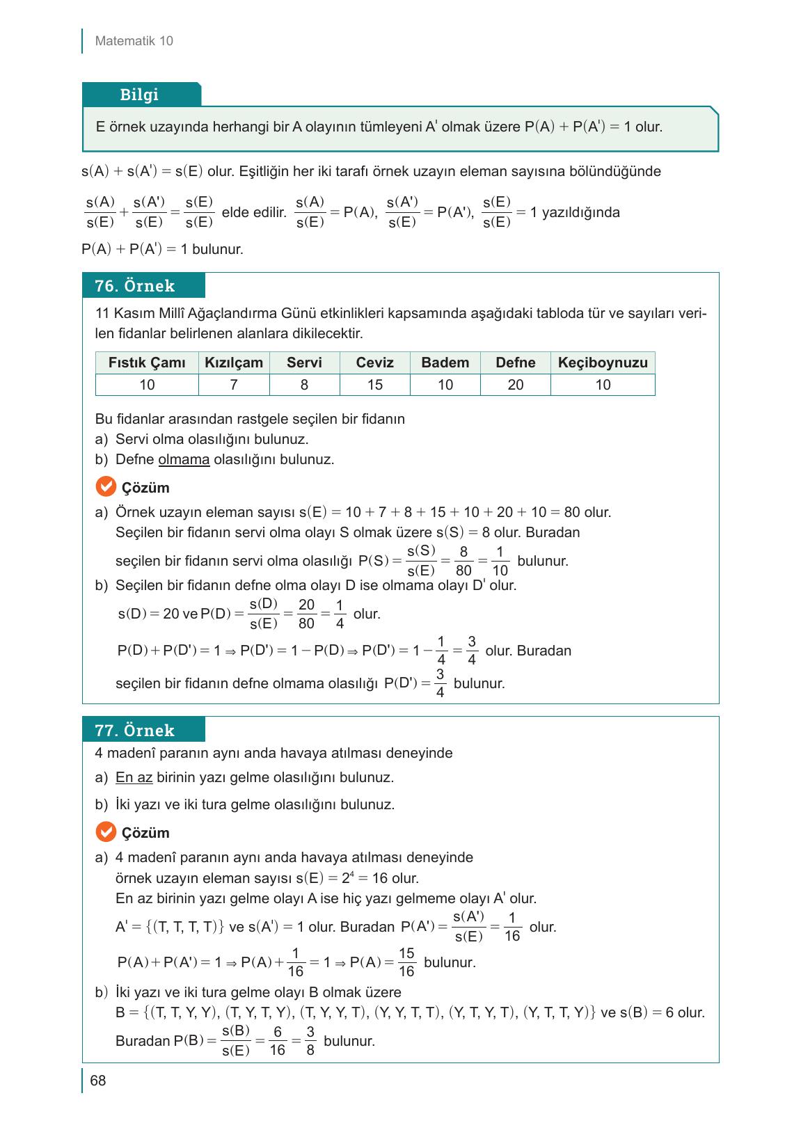 10. Sınıf Meb Yayınları Matematik Ders Kitabı Sayfa 68 Cevapları