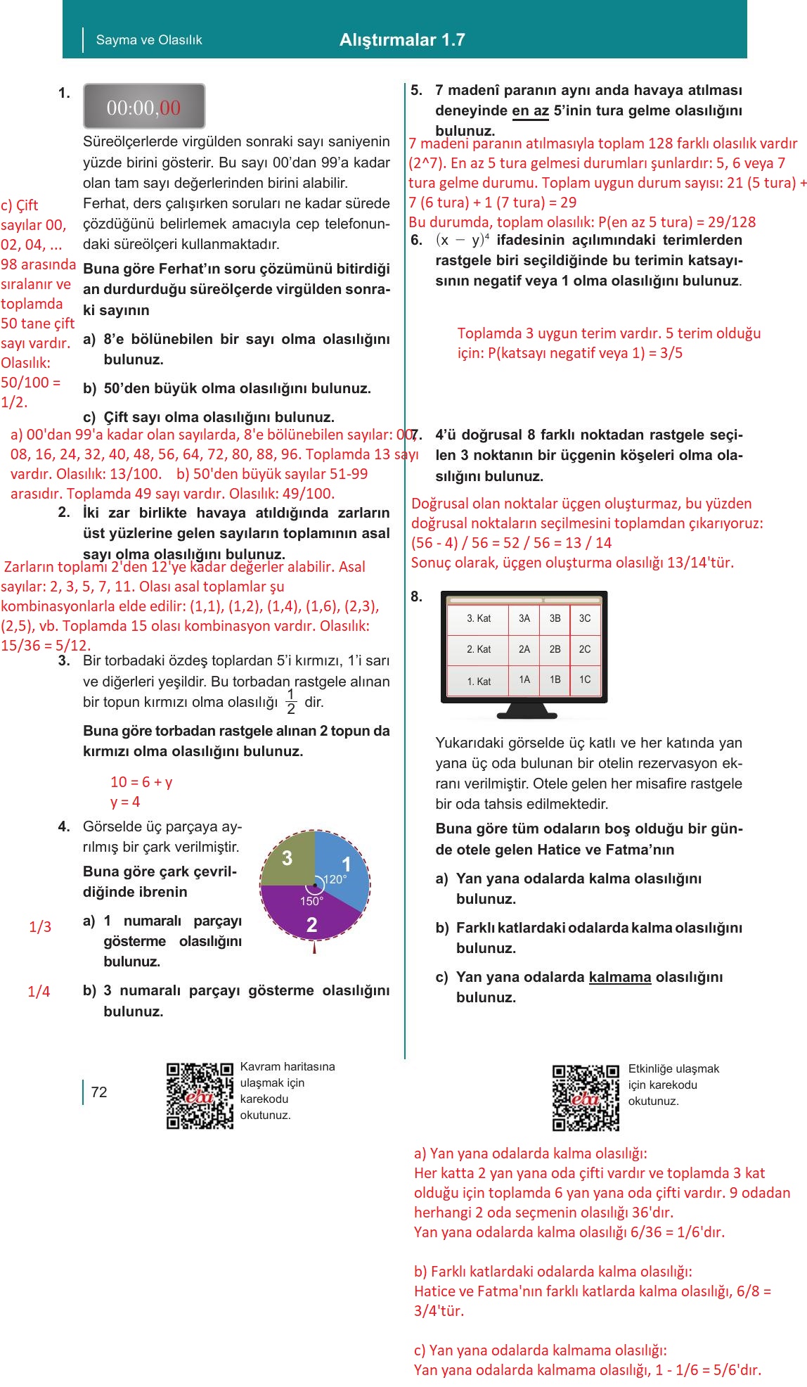 10. Sınıf Meb Yayınları Matematik Ders Kitabı Sayfa 72 Cevapları