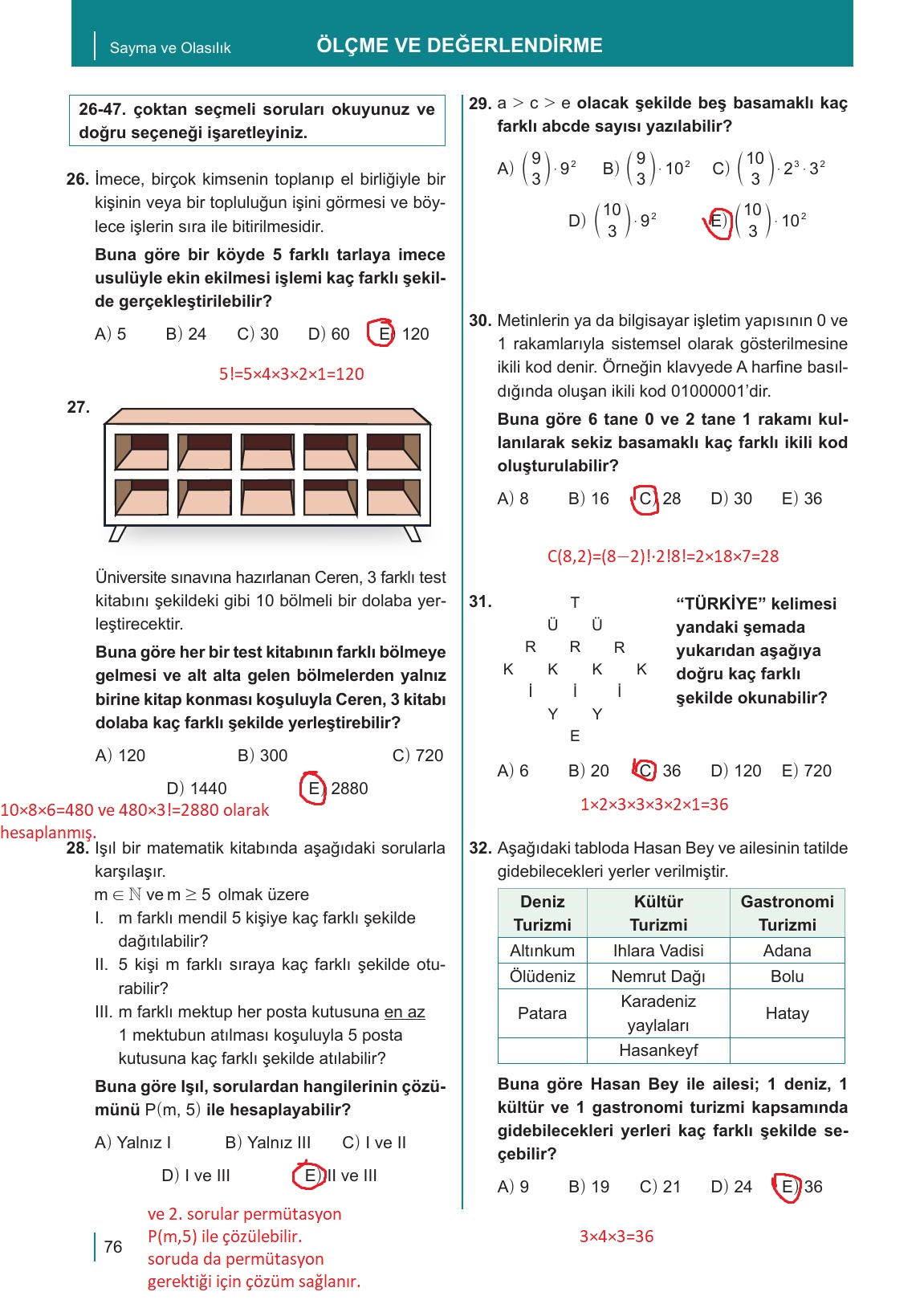 10. Sınıf Meb Yayınları Matematik Ders Kitabı Sayfa 76 Cevapları