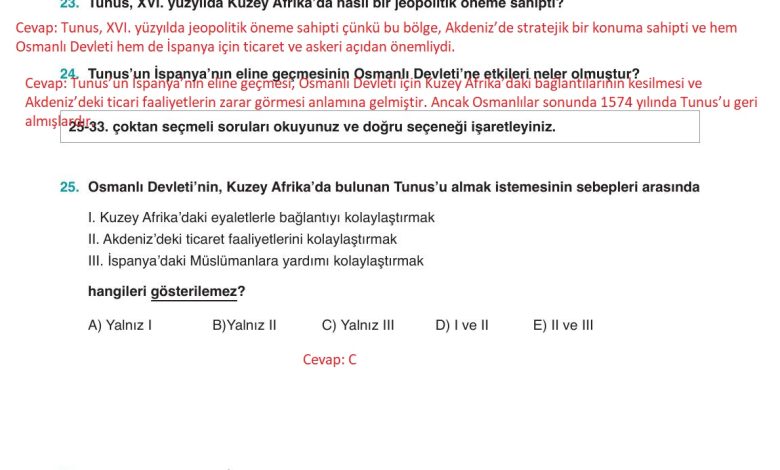 10. Sınıf Meb Yayınları Tarih Ders Kitabı Sayfa 168 Cevapları