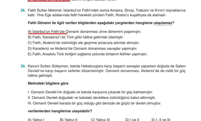 10. Sınıf Meb Yayınları Tarih Ders Kitabı Sayfa 169 Cevapları