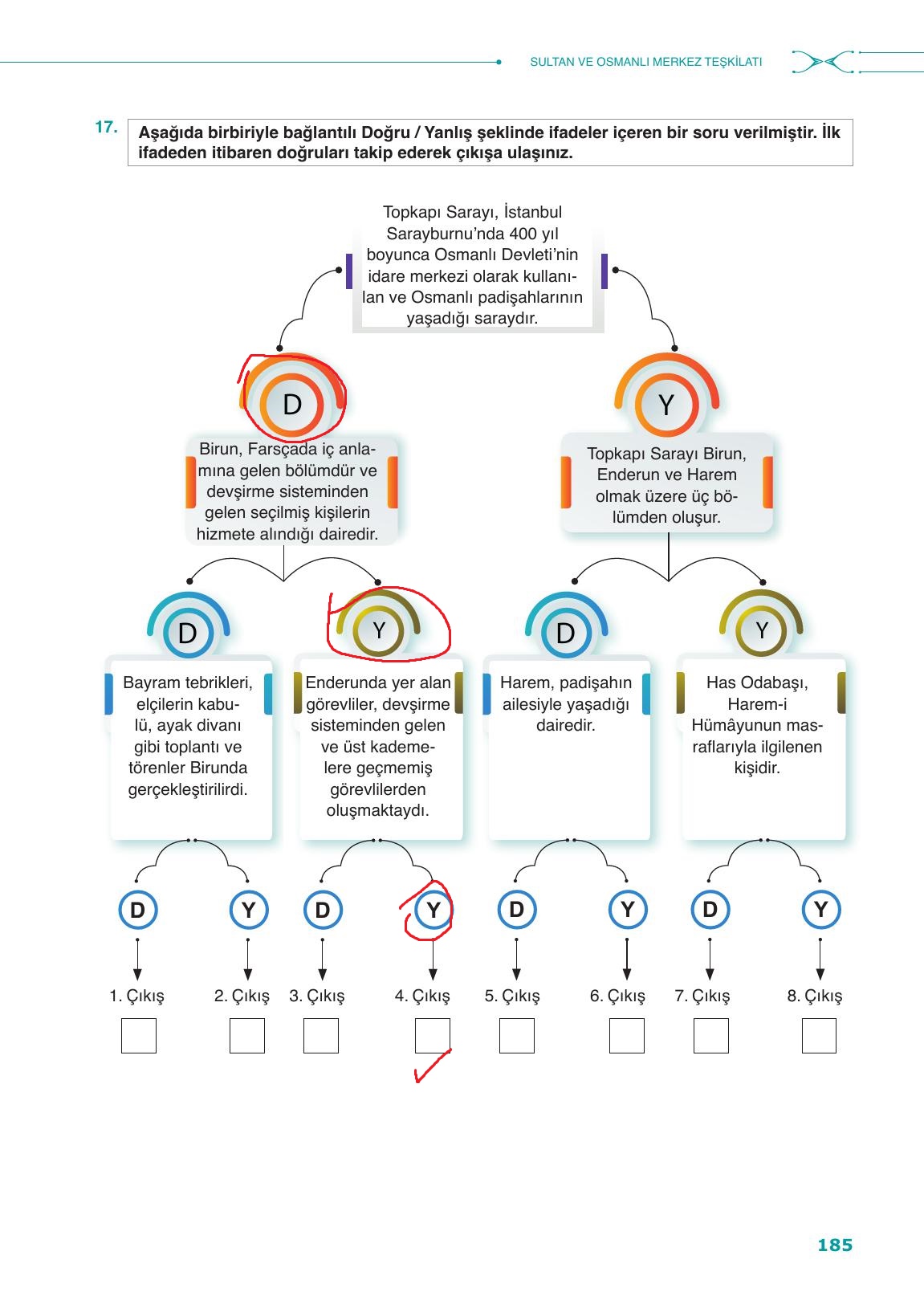 10. Sınıf Meb Yayınları Tarih Ders Kitabı Sayfa 185 Cevapları