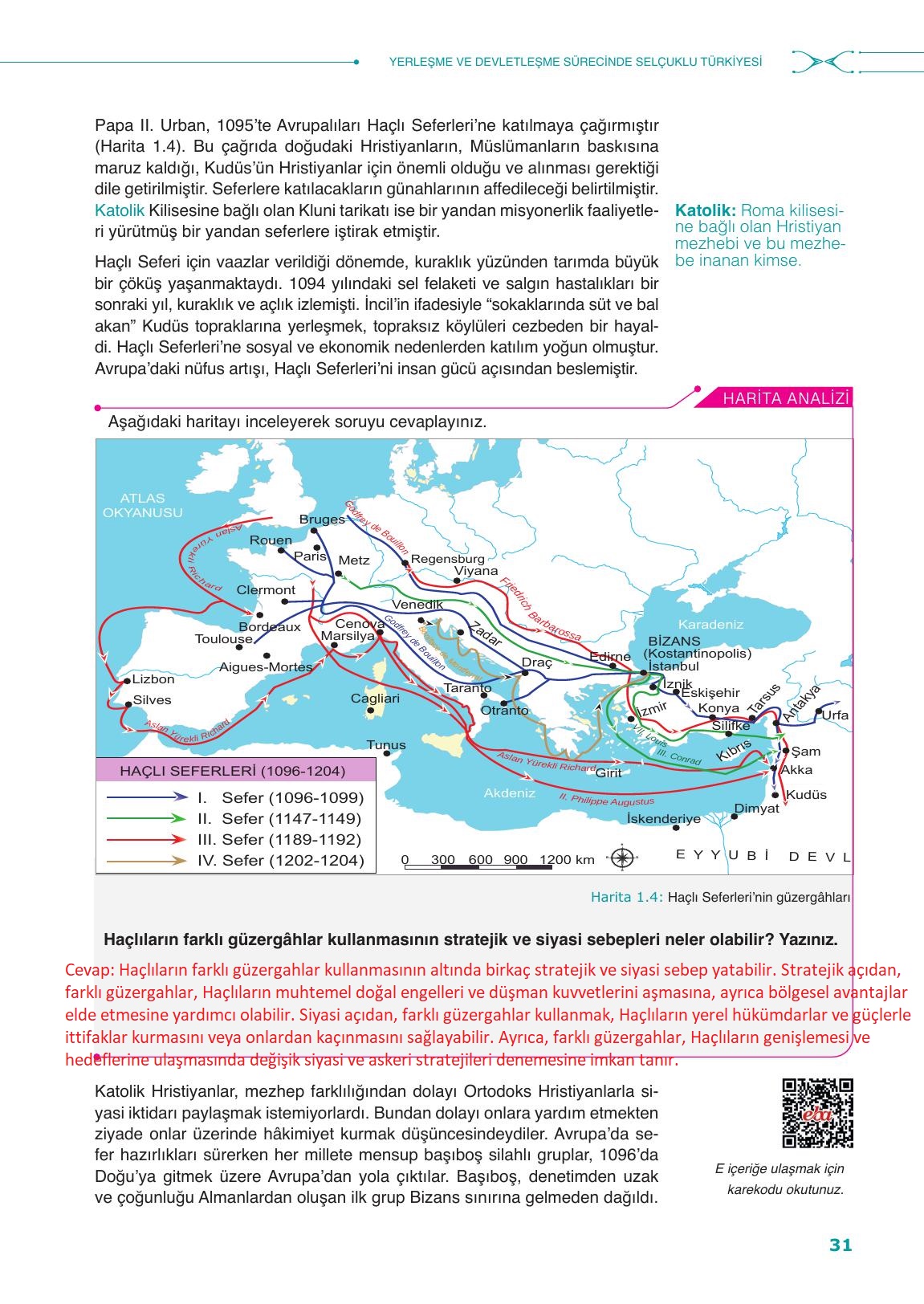 10. Sınıf Meb Yayınları Tarih Ders Kitabı Sayfa 31 Cevapları