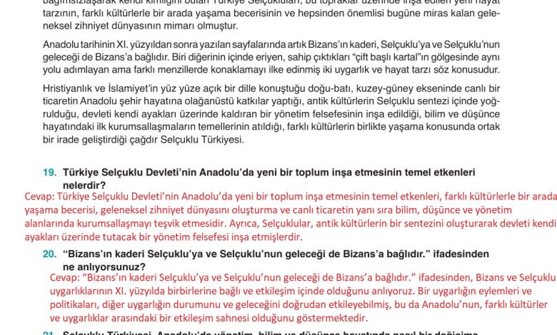 10. Sınıf Meb Yayınları Tarih Ders Kitabı Sayfa 44 Cevapları