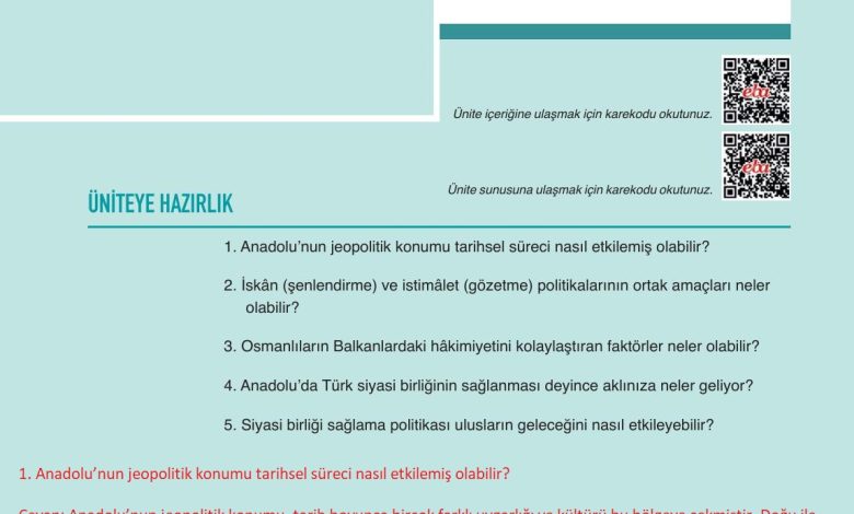 10. Sınıf Meb Yayınları Tarih Ders Kitabı Sayfa 49 Cevapları