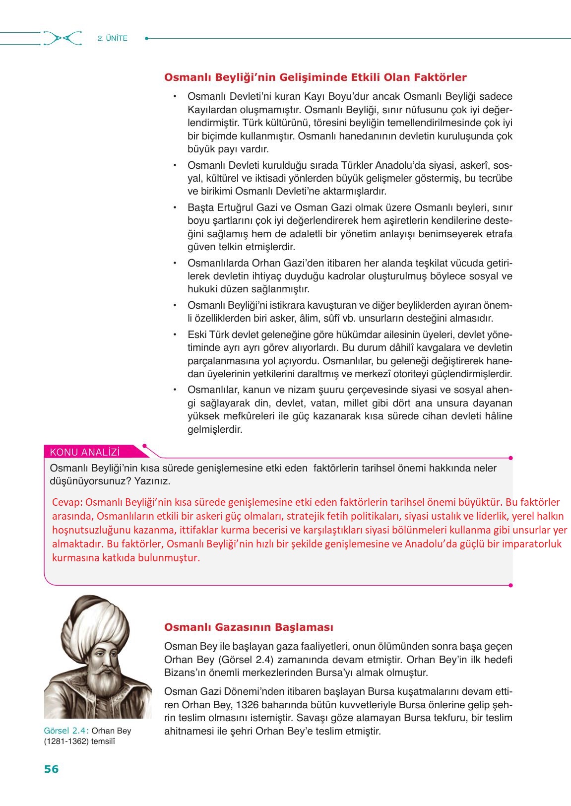 10. Sınıf Meb Yayınları Tarih Ders Kitabı Sayfa 56 Cevapları