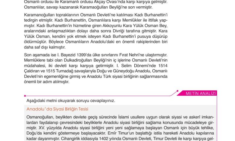 10. Sınıf Meb Yayınları Tarih Ders Kitabı Sayfa 71 Cevapları