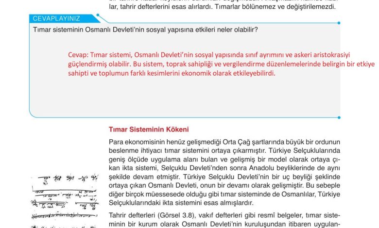 10. Sınıf Meb Yayınları Tarih Ders Kitabı Sayfa 92 Cevapları