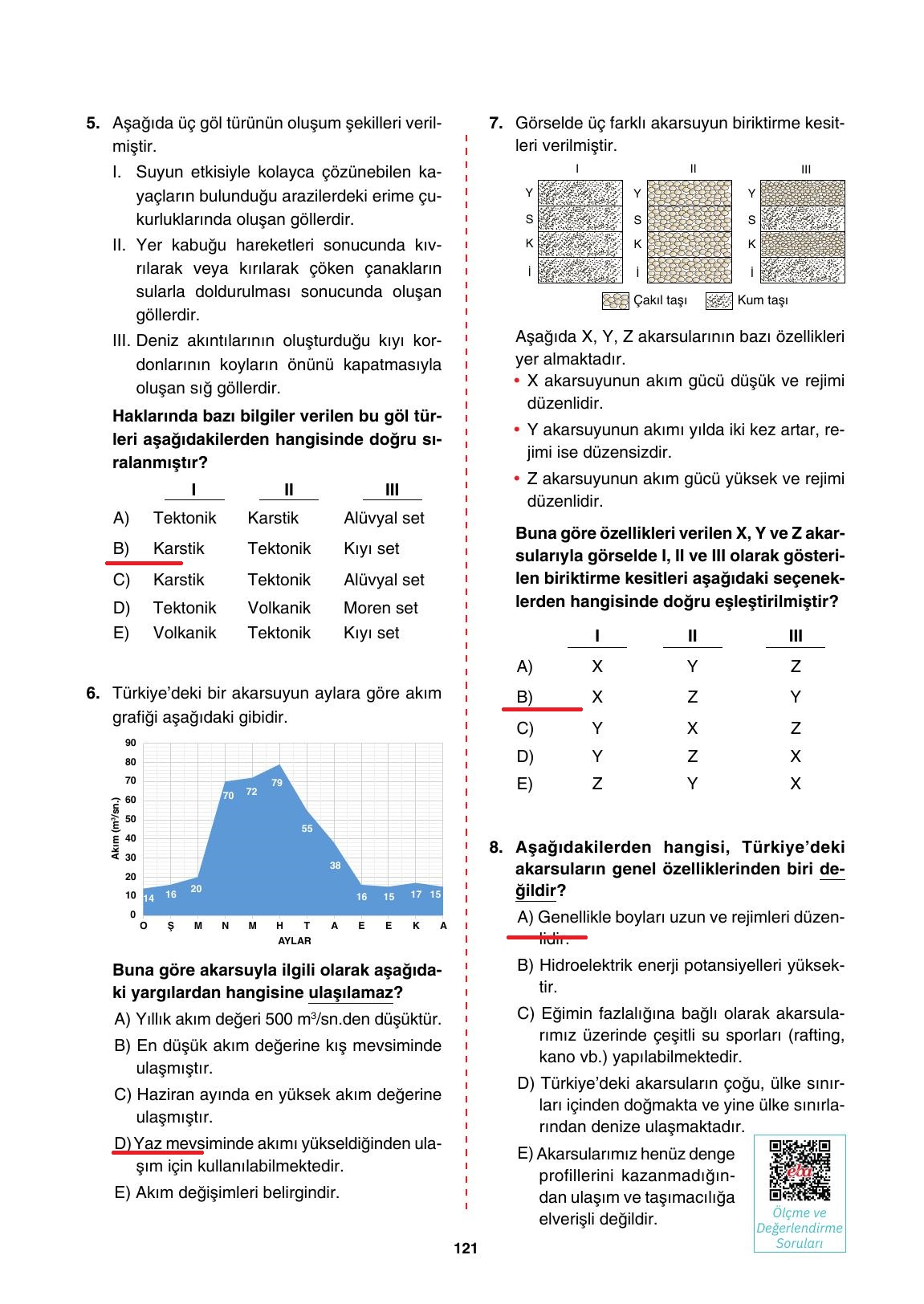 10. Sınıf Tutku Yayıncılık Coğrafya Ders Kitabı Sayfa 121 Cevapları