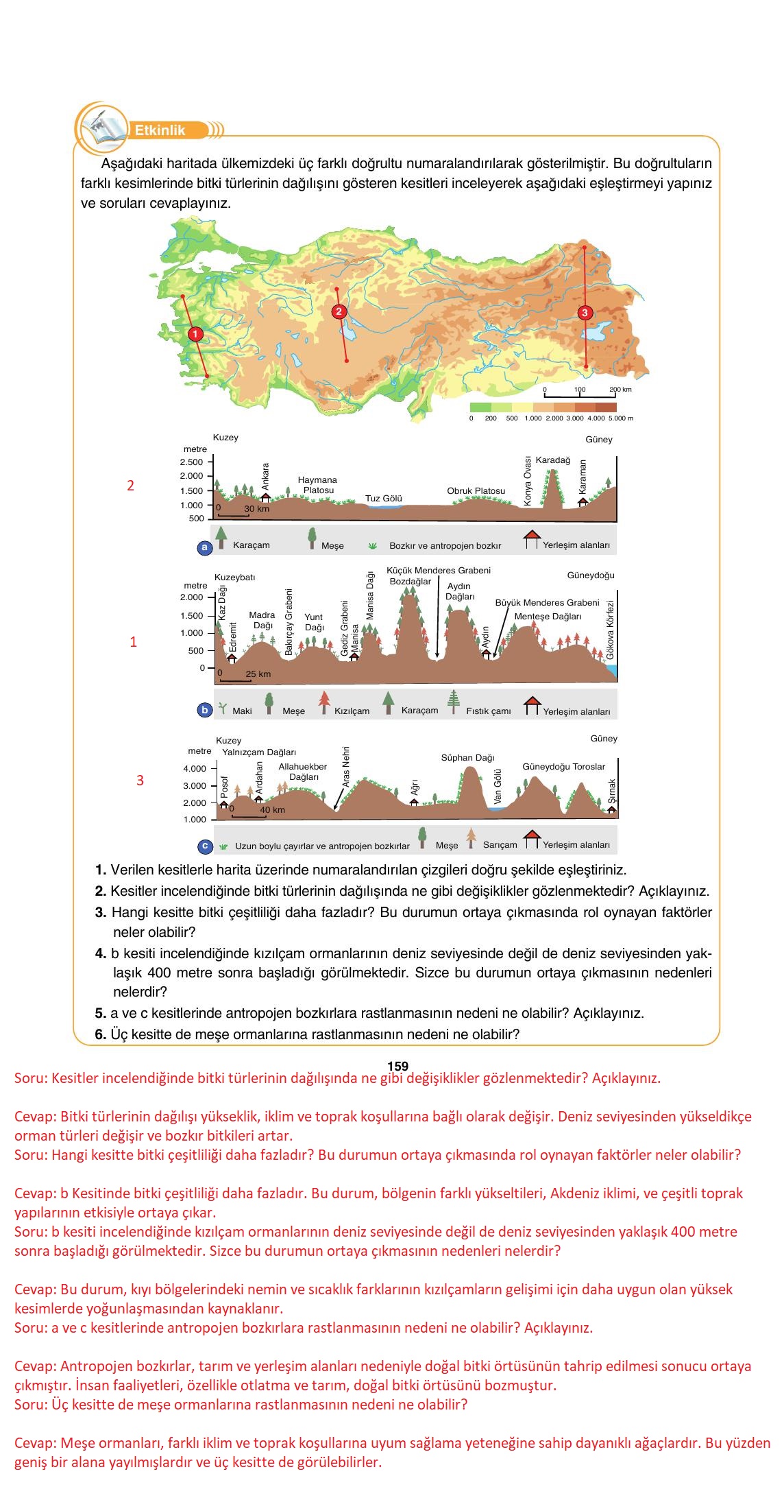 10. Sınıf Tutku Yayıncılık Coğrafya Ders Kitabı Sayfa 159 Cevapları