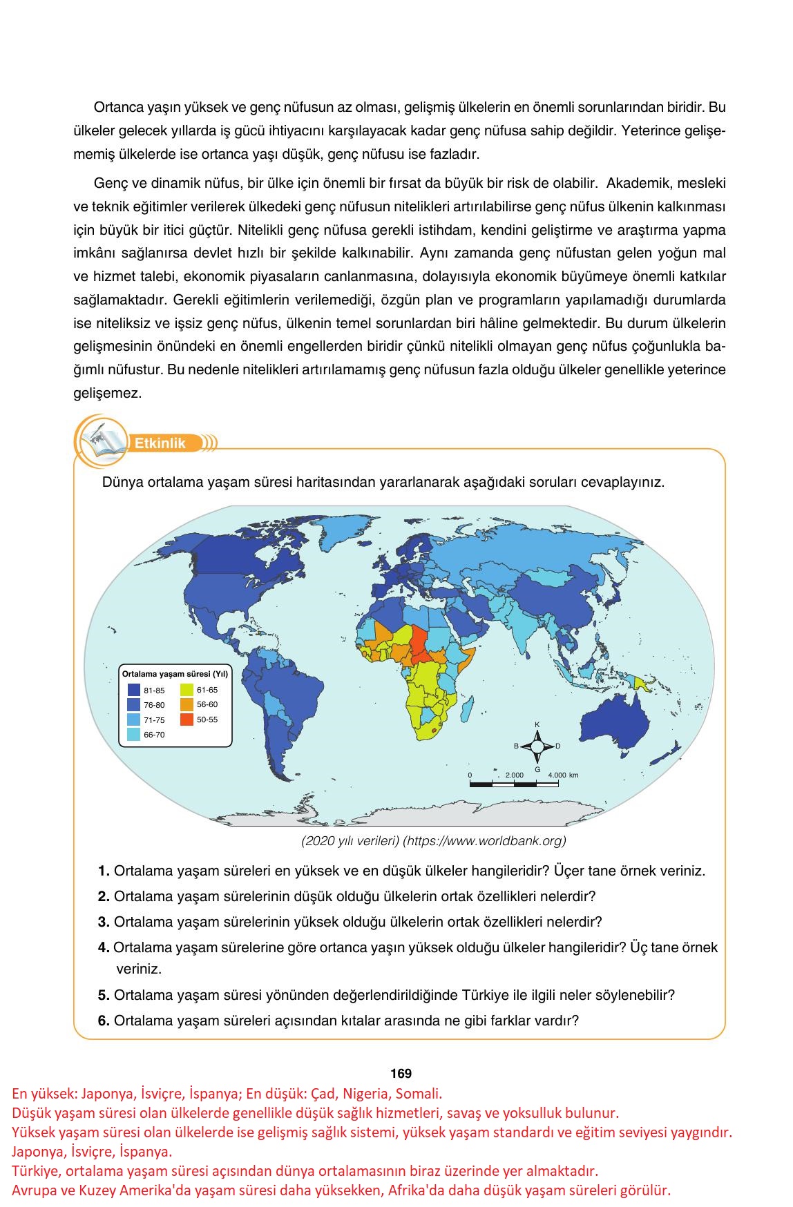 10. Sınıf Tutku Yayıncılık Coğrafya Ders Kitabı Sayfa 169 Cevapları