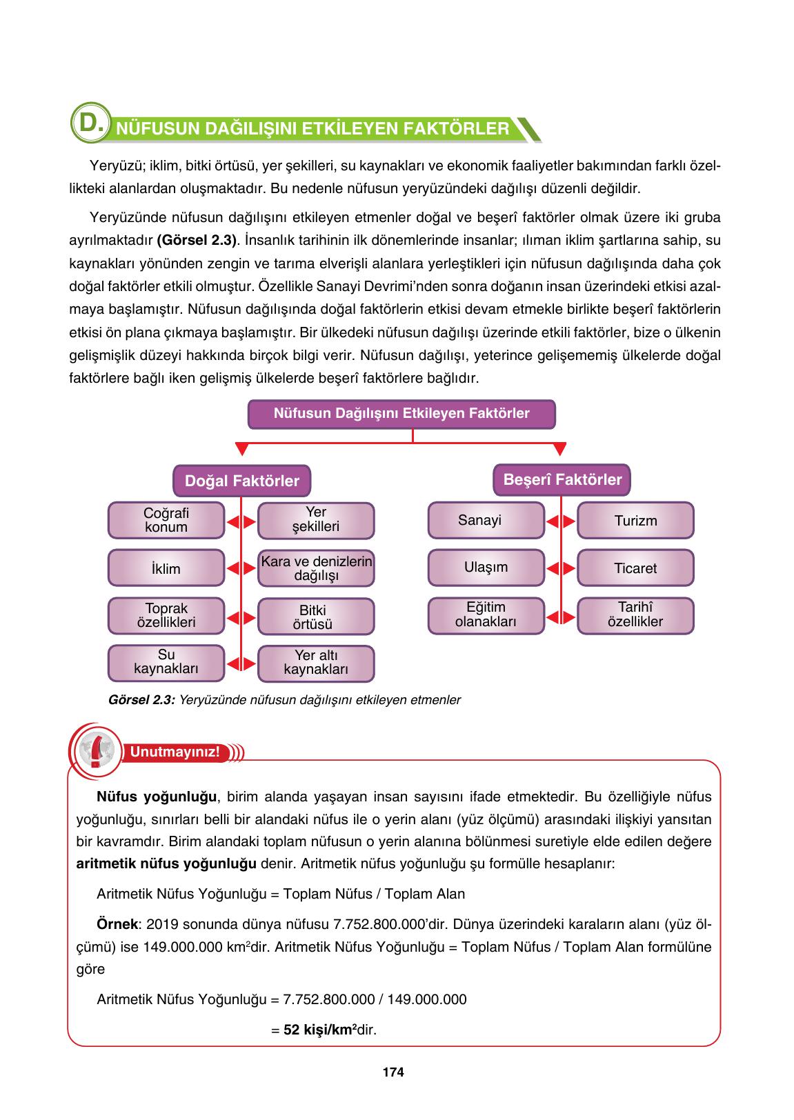 10. Sınıf Tutku Yayıncılık Coğrafya Ders Kitabı Sayfa 174 Cevapları