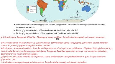 10. Sınıf Tutku Yayıncılık Coğrafya Ders Kitabı Sayfa 212 Cevapları