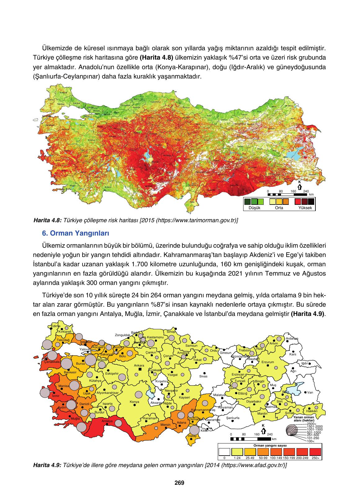 10. Sınıf Tutku Yayıncılık Coğrafya Ders Kitabı Sayfa 269 Cevapları