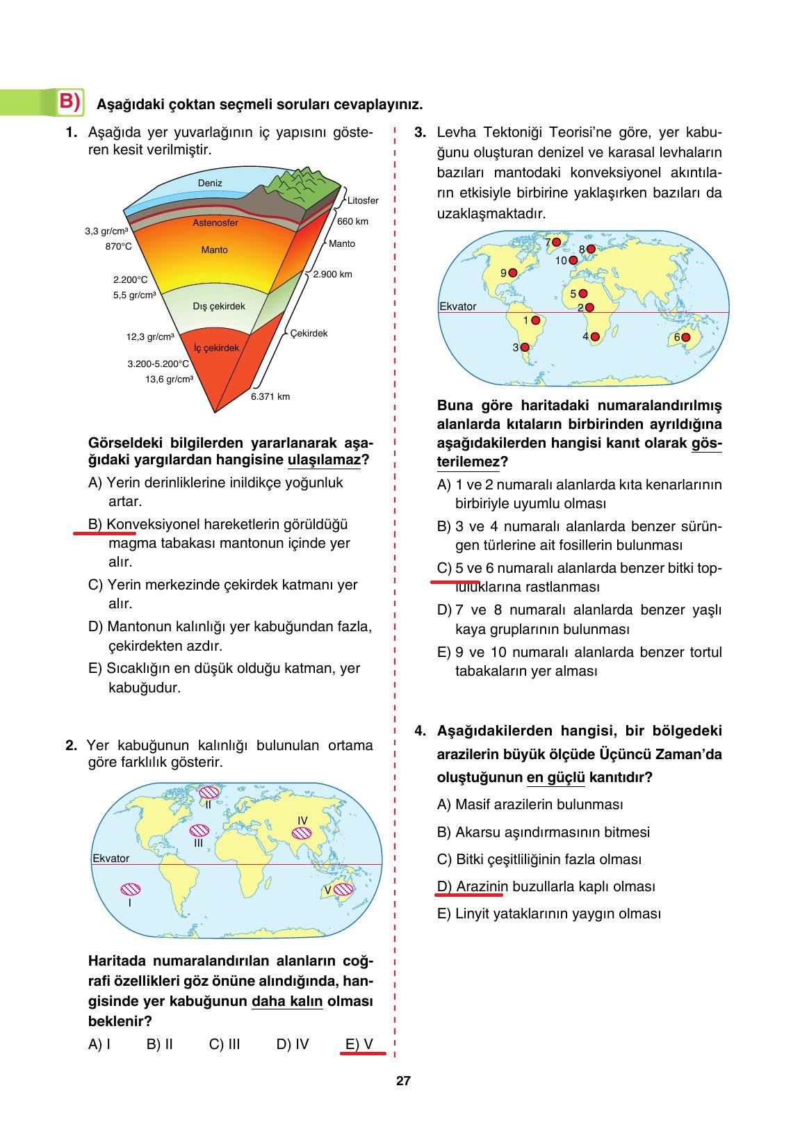 10. Sınıf Tutku Yayıncılık Coğrafya Ders Kitabı Sayfa 27 Cevapları