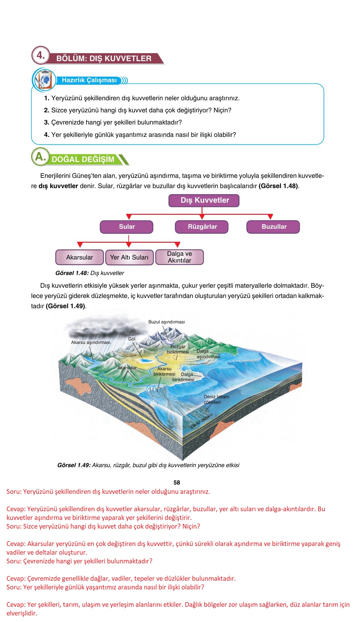 10. Sınıf Tutku Yayıncılık Coğrafya Ders Kitabı Sayfa 58 Cevapları