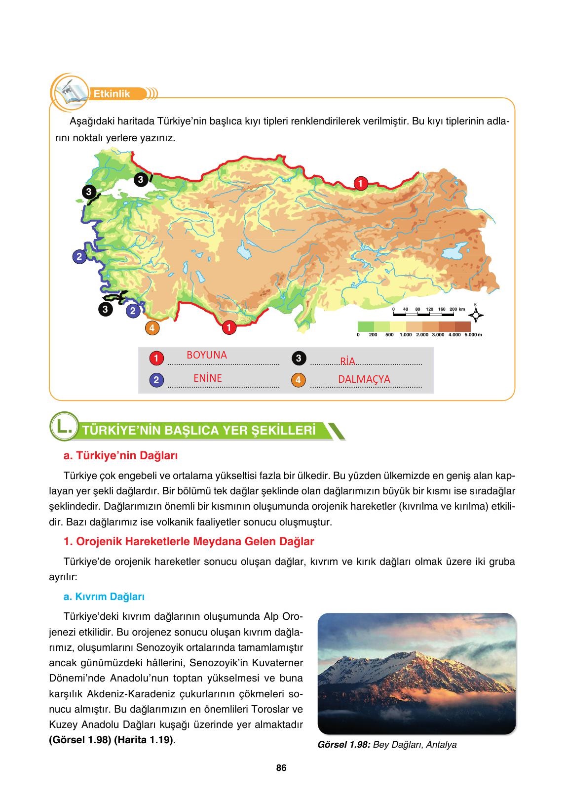 10. Sınıf Tutku Yayıncılık Coğrafya Ders Kitabı Sayfa 86 Cevapları