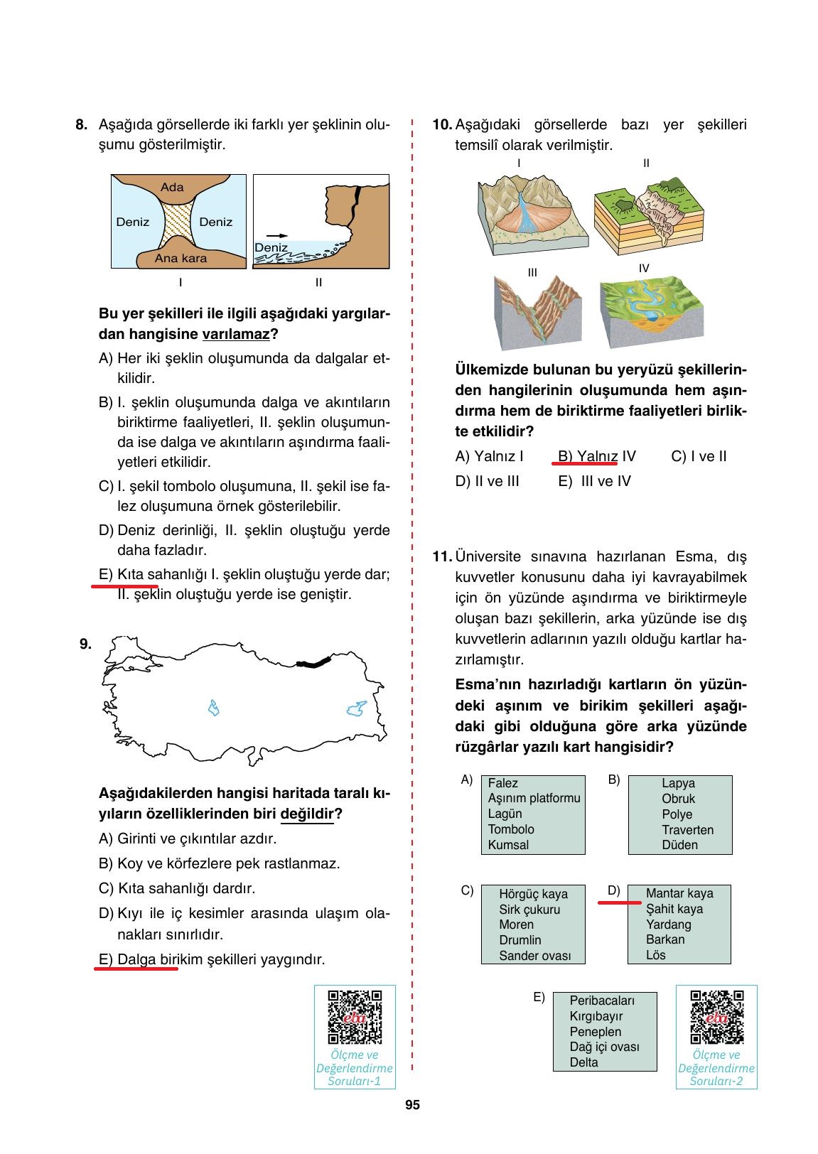 10. Sınıf Tutku Yayıncılık Coğrafya Ders Kitabı Sayfa 95 Cevapları