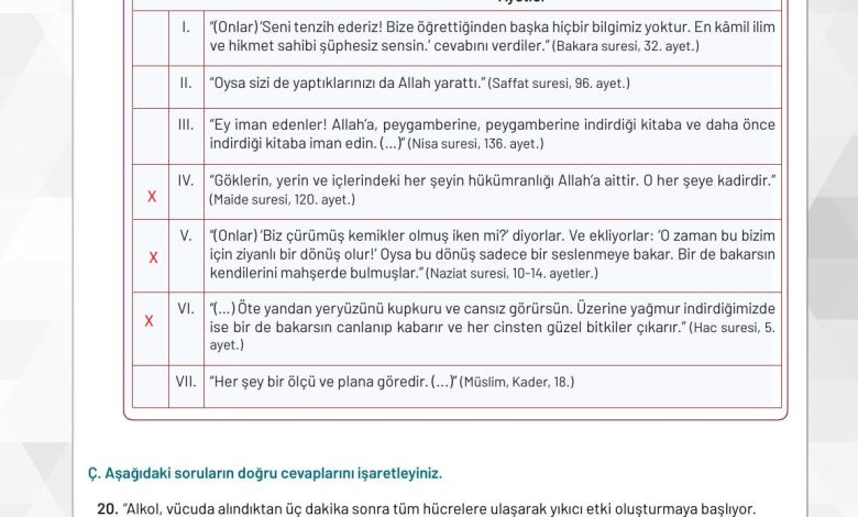 9. Sınıf Meb Yayınları Temel Dini Bilgiler Ders Kitabı Sayfa 157 Cevapları