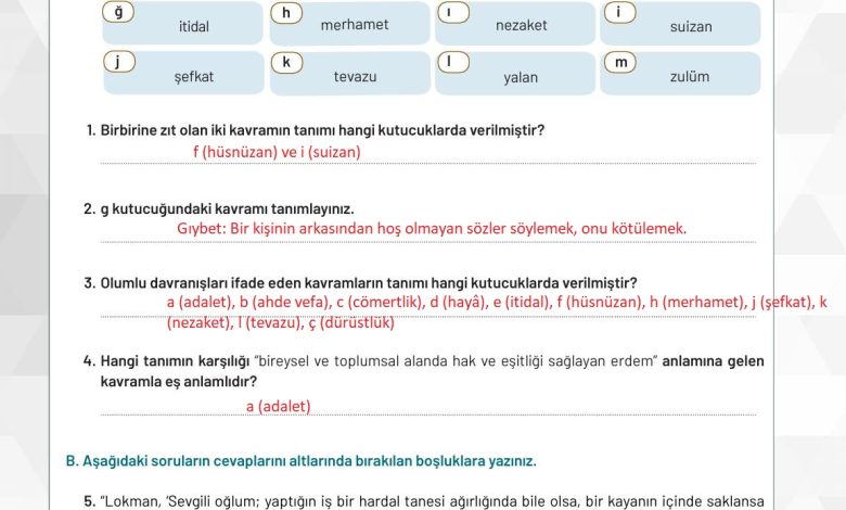 9. Sınıf Meb Yayınları Temel Dini Bilgiler Ders Kitabı Sayfa 152 Cevapları