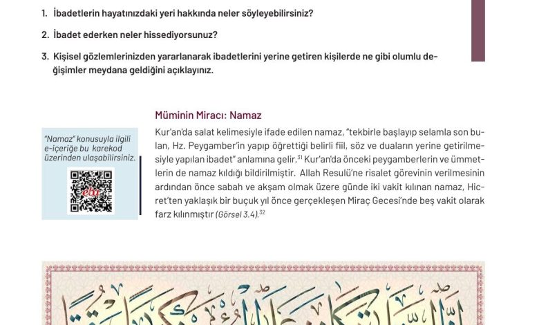 9. Sınıf Meb Yayınları Temel Dini Bilgiler Ders Kitabı Sayfa 86 Cevapları