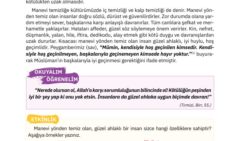 4. Sınıf Sdr Dikey Yayıncılık Din Kültürü Ve Ahlak Bilgisi Ders Kitabı Sayfa 118 Cevapları