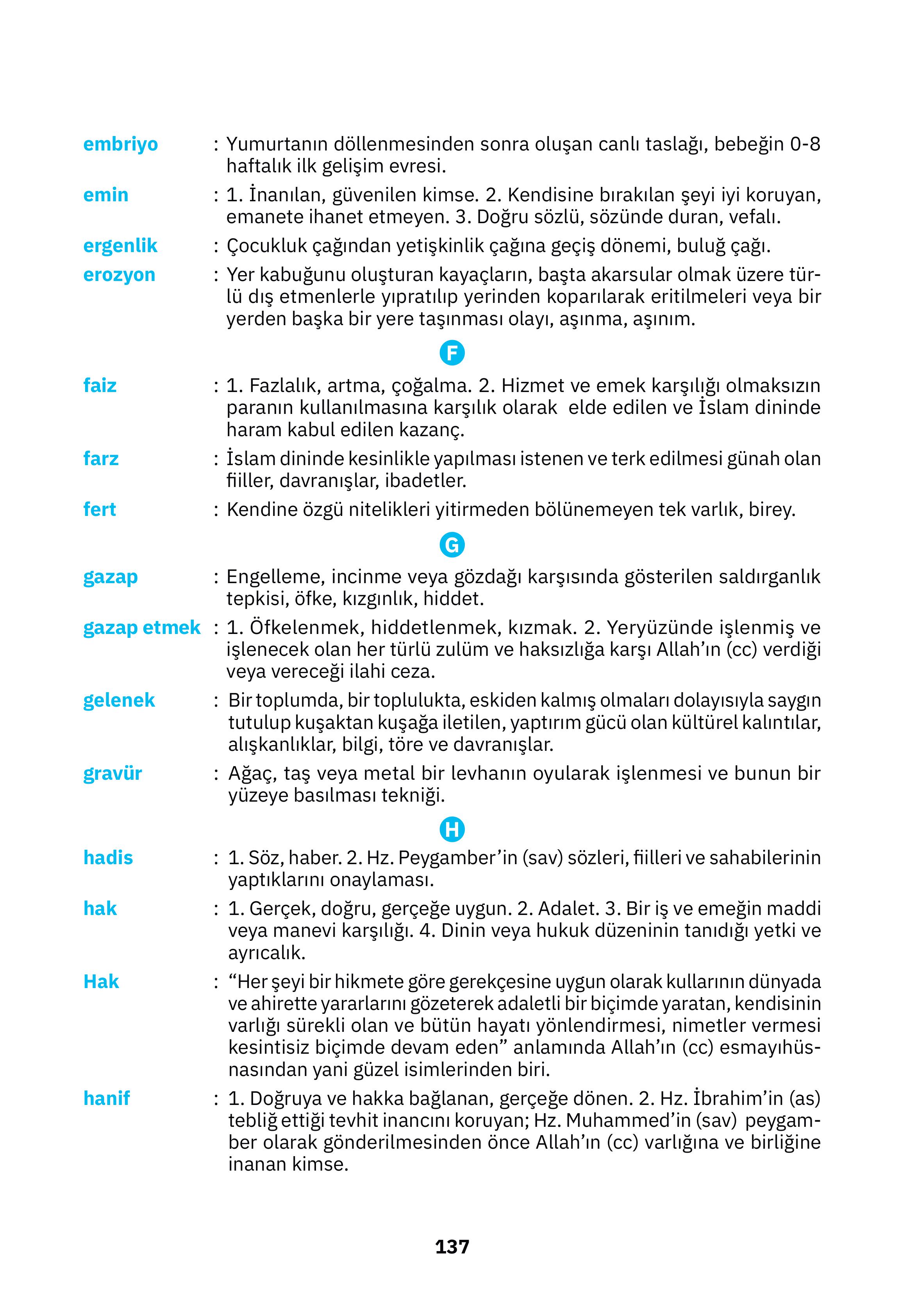 4. Sınıf Sdr Dikey Yayıncılık Din Kültürü Ve Ahlak Bilgisi Ders Kitabı Sayfa 137 Cevapları