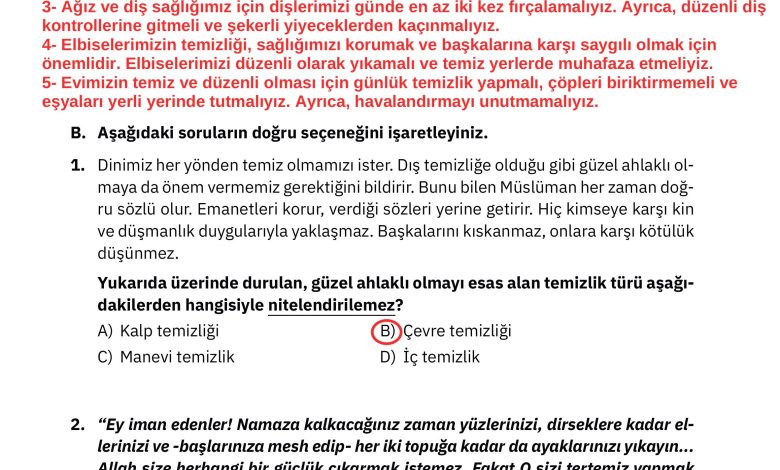 4. Sınıf Sdr Dikey Yayıncılık Din Kültürü Ve Ahlak Bilgisi Ders Kitabı Sayfa 133 Cevapları