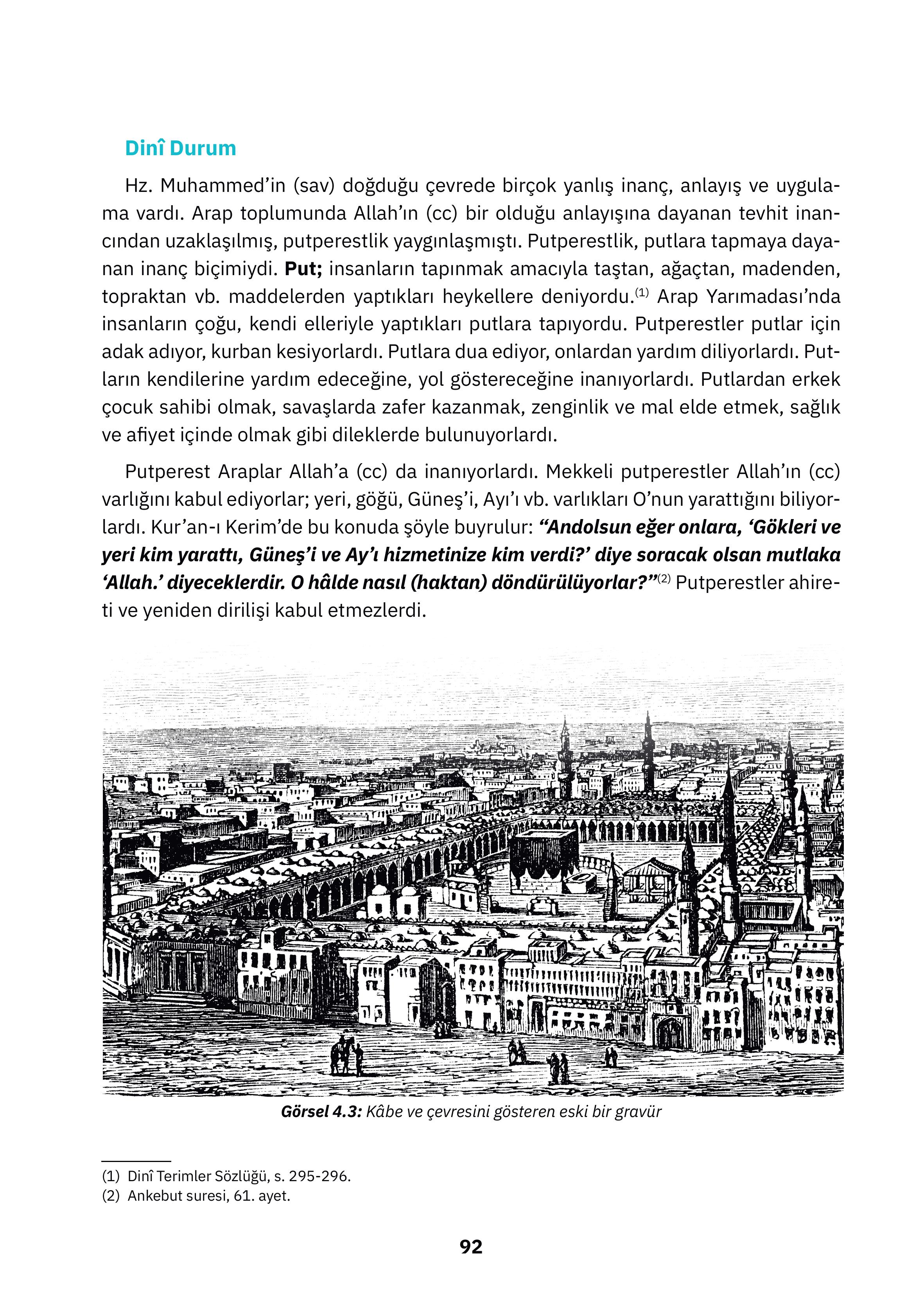 4. Sınıf Sdr Dikey Yayıncılık Din Kültürü Ve Ahlak Bilgisi Ders Kitabı Sayfa 92 Cevapları