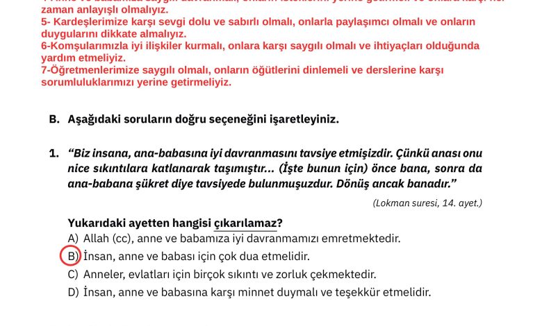 4. Sınıf Sdr Dikey Yayıncılık Din Kültürü Ve Ahlak Bilgisi Ders Kitabı Sayfa 87 Cevapları