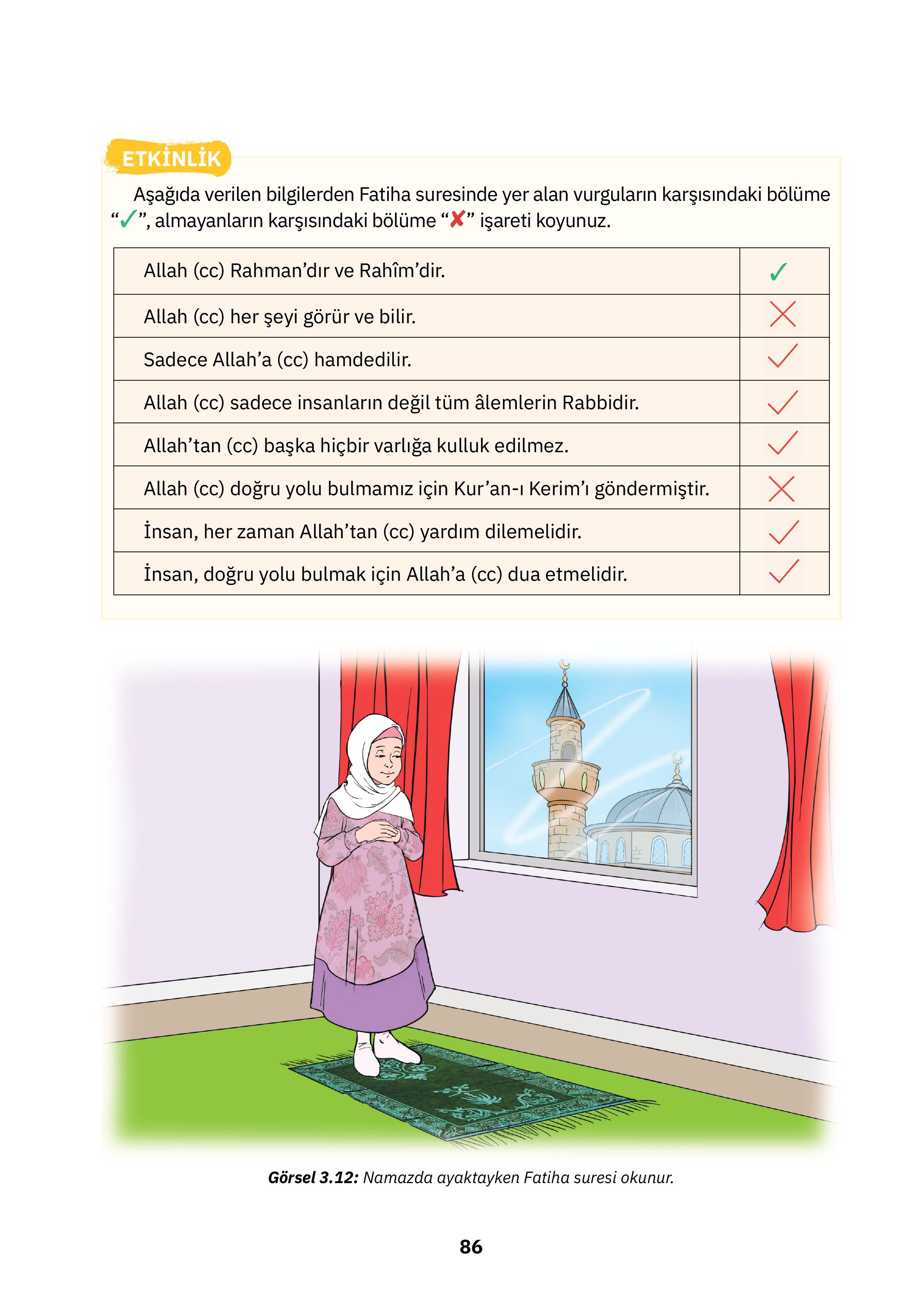 4. Sınıf Sdr Dikey Yayıncılık Din Kültürü Ve Ahlak Bilgisi Ders Kitabı Sayfa 86 Cevapları