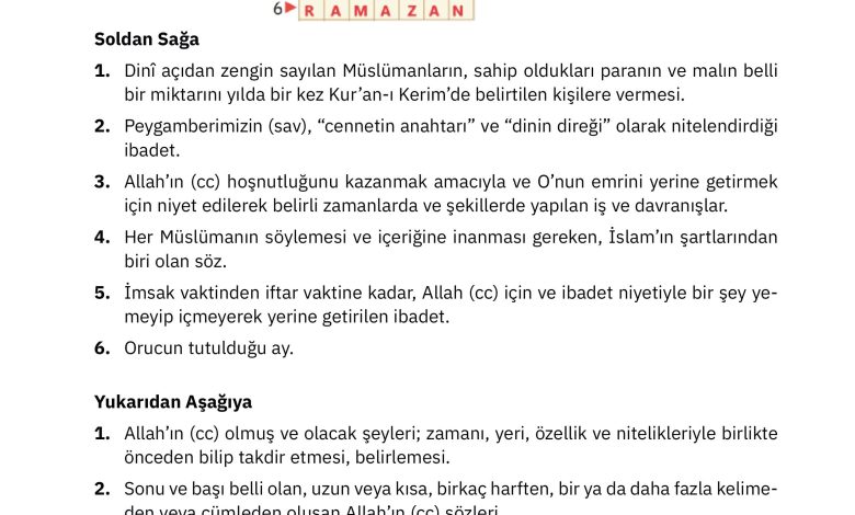 4. Sınıf Sdr Dikey Yayıncılık Din Kültürü Ve Ahlak Bilgisi Ders Kitabı Sayfa 64 Cevapları