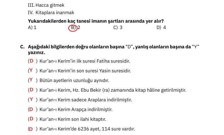 4. Sınıf Sdr Dikey Yayıncılık Din Kültürü Ve Ahlak Bilgisi Ders Kitabı Sayfa 63 Cevapları