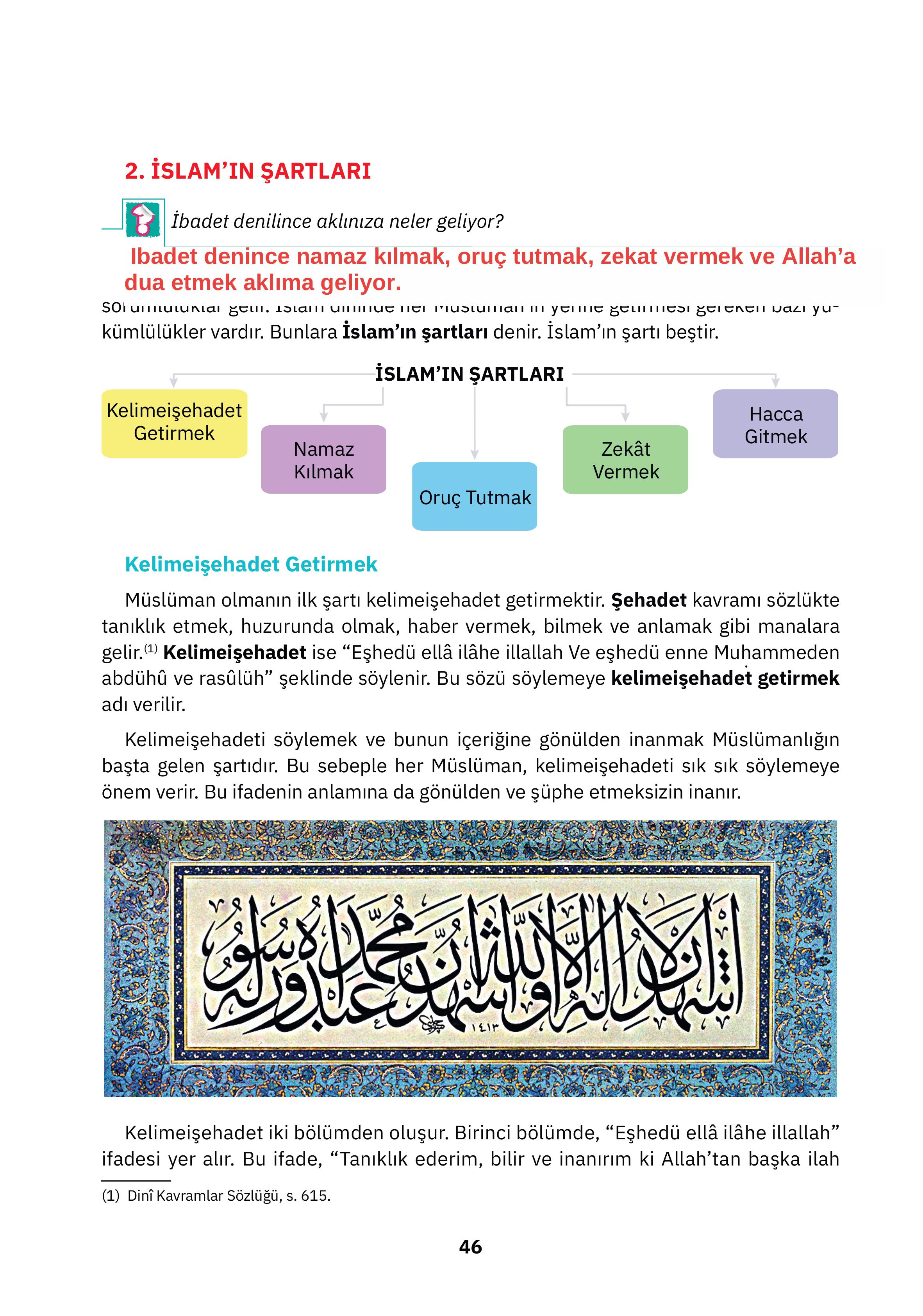 4. Sınıf Sdr Dikey Yayıncılık Din Kültürü Ve Ahlak Bilgisi Ders Kitabı Sayfa 46 Cevapları