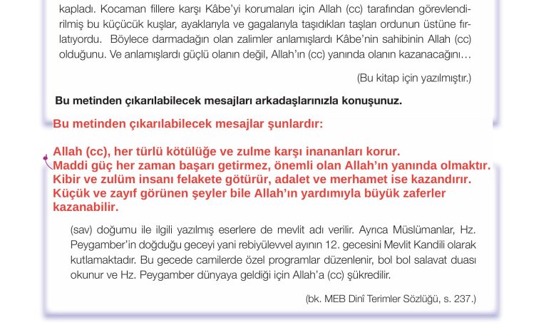 4. Sınıf Meb Yayınları Din Kültürü Ve Ahlak Bilgisi Ders Kitabı Sayfa 88 Cevapları