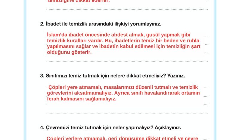 4. Sınıf Meb Yayınları Din Kültürü Ve Ahlak Bilgisi Ders Kitabı Sayfa 123 Cevapları