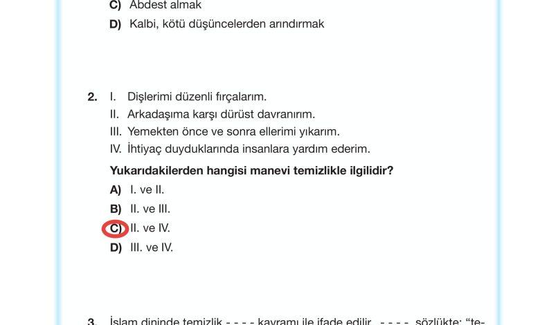 4. Sınıf Meb Yayınları Din Kültürü Ve Ahlak Bilgisi Ders Kitabı Sayfa 121 Cevapları