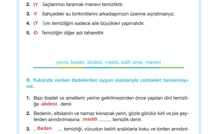 4. Sınıf Meb Yayınları Din Kültürü Ve Ahlak Bilgisi Ders Kitabı Sayfa 120 Cevapları