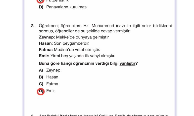 4. Sınıf Meb Yayınları Din Kültürü Ve Ahlak Bilgisi Ders Kitabı Sayfa 103 Cevapları