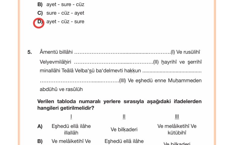 4. Sınıf Meb Yayınları Din Kültürü Ve Ahlak Bilgisi Ders Kitabı Sayfa 54 Cevapları