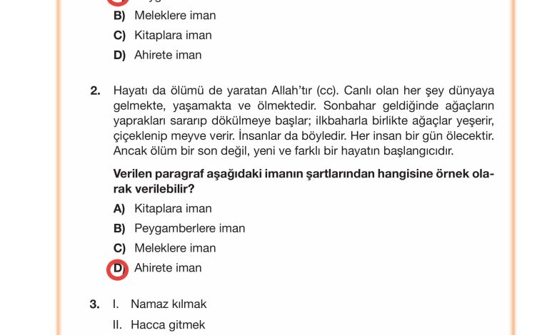 4. Sınıf Meb Yayınları Din Kültürü Ve Ahlak Bilgisi Ders Kitabı Sayfa 53 Cevapları