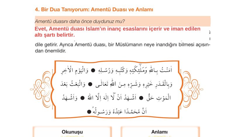 4. Sınıf Meb Yayınları Din Kültürü Ve Ahlak Bilgisi Ders Kitabı Sayfa 51 Cevapları