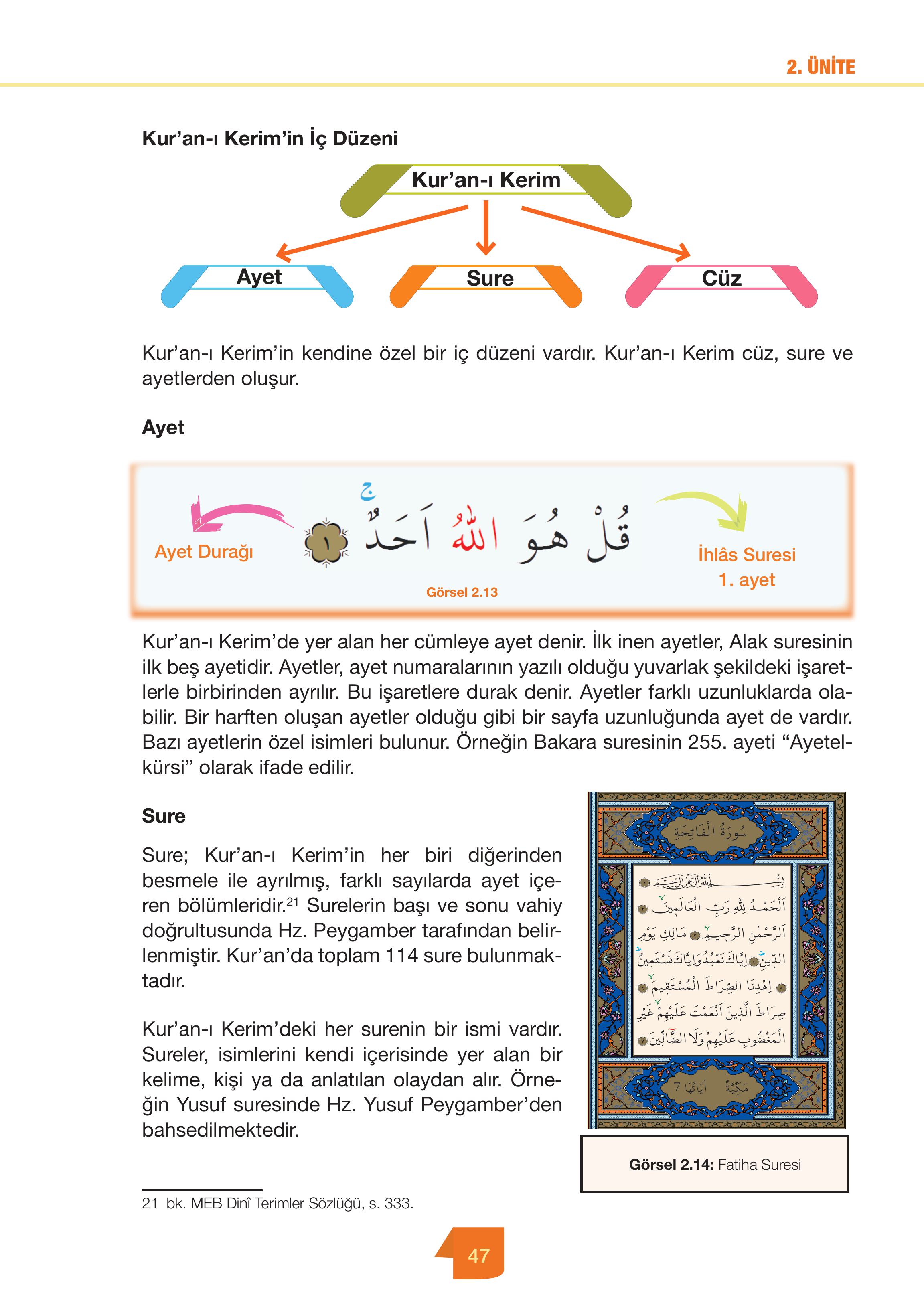 4. Sınıf Meb Yayınları Din Kültürü Ve Ahlak Bilgisi Ders Kitabı Sayfa 47 Cevapları