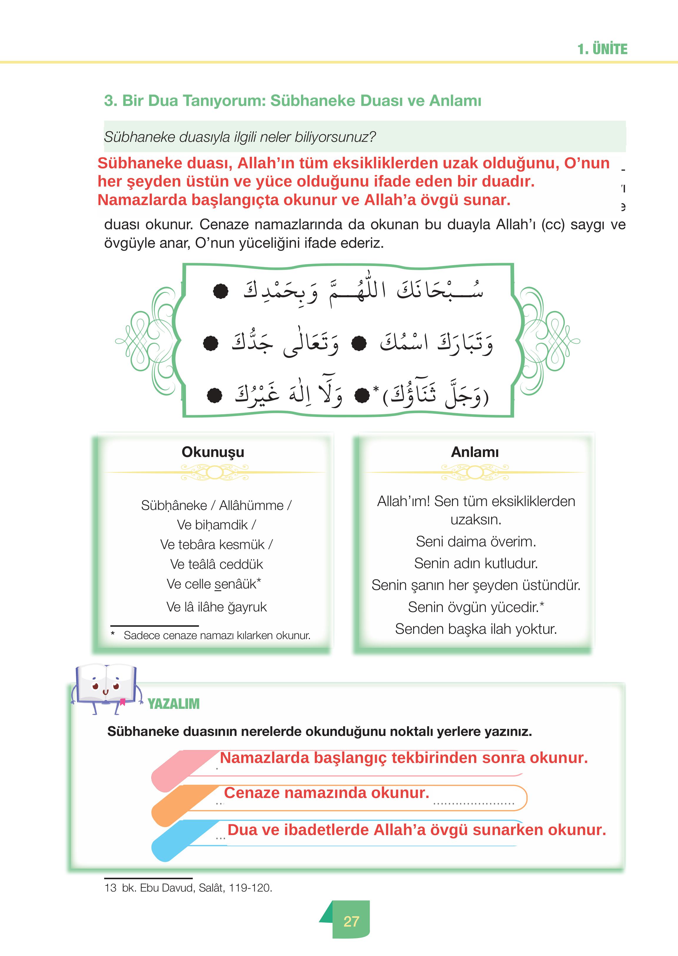 4. Sınıf Meb Yayınları Din Kültürü Ve Ahlak Bilgisi Ders Kitabı Sayfa 27 Cevapları