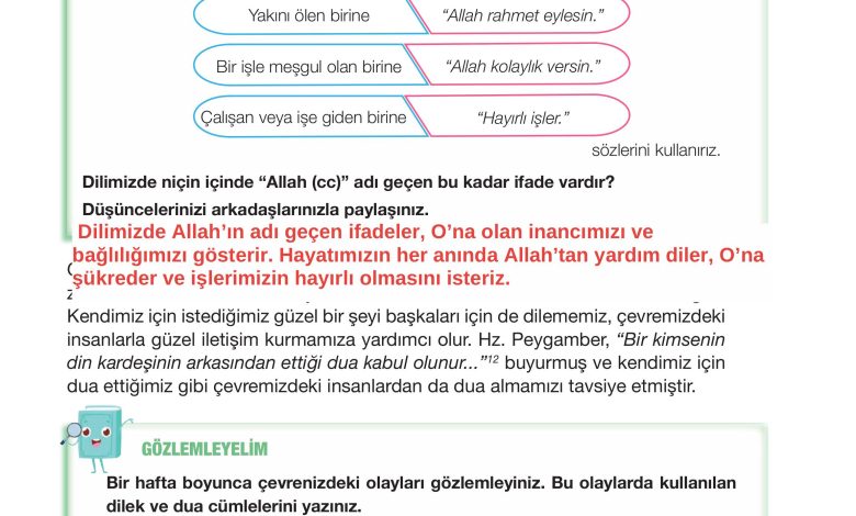 4. Sınıf Meb Yayınları Din Kültürü Ve Ahlak Bilgisi Ders Kitabı Sayfa 26 Cevapları